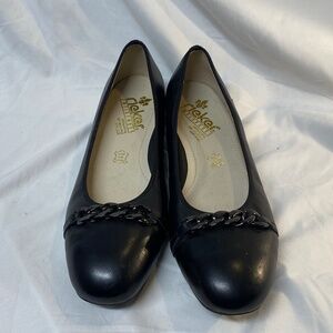 Rieker Black Leather Slip on Flat